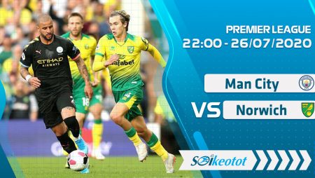 W88 Dự đoán Manchester City vs Norwich lúc 22h ngày 26/7/2020