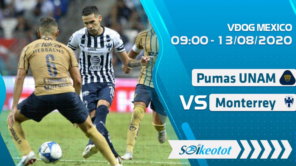 W88 Dự đoán U.N.A.M. Pumas vs Monterrey lúc 9h ngày 13/8/2020