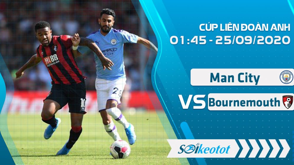 W88 Dự đoán Manchester City vs Bournemouth lúc 1h45 ngày 25/9/2020