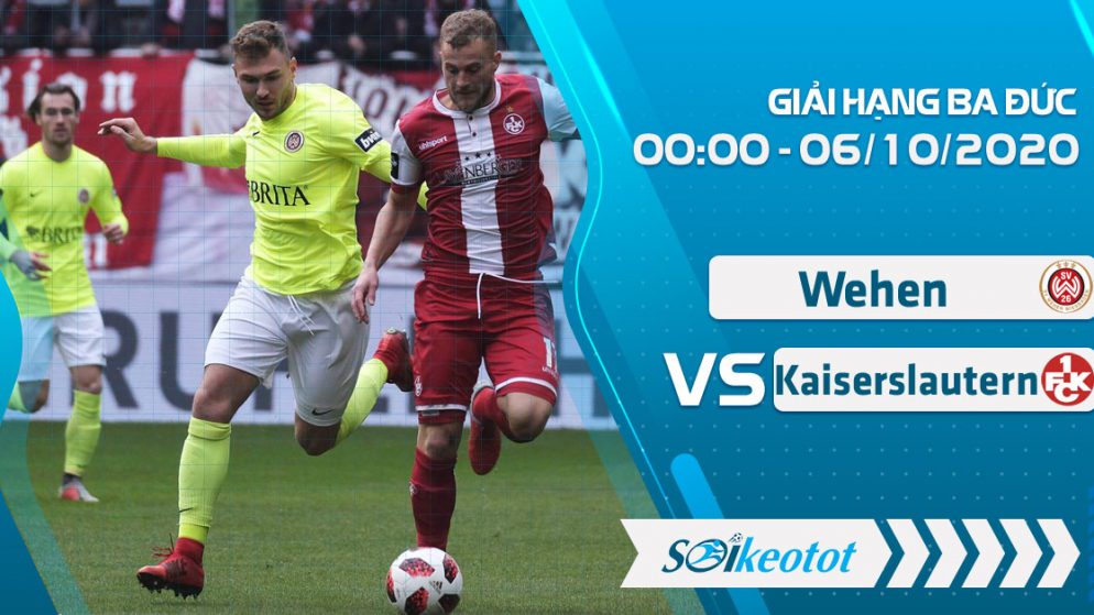 W88 Dự đoán Wehen vs Kaiserslautern lúc 0h ngày 6/10/2020