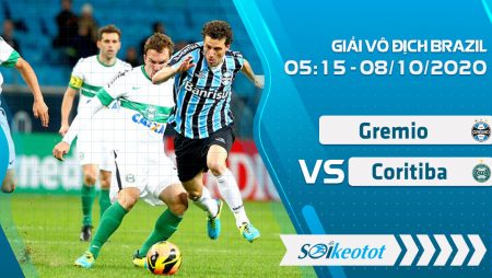 W88 Dự đoán Gremio vs Coritiba lúc 5h15 ngày 9/10/2020